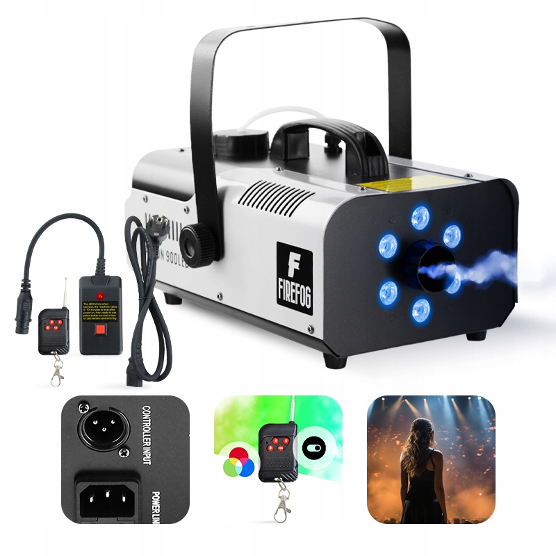 Wytwornica Dymu Led 900W Falcon900LED Fog Machine Dj Rgb Pilot