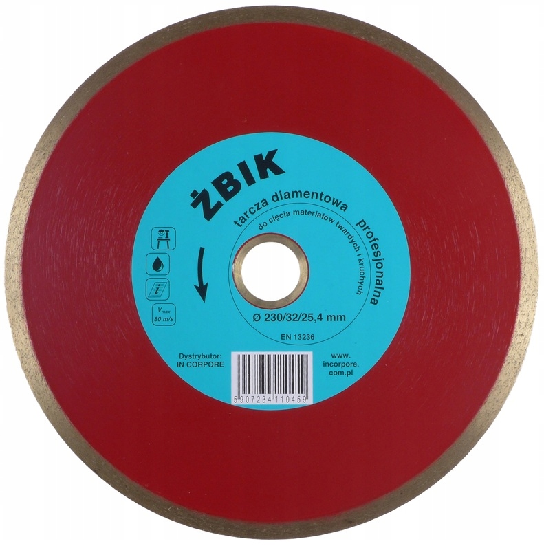 Tarcza Diamentowa Do Cięcia Gresu Spieku Marmuru In Corpore Żbik 230mm 25.4