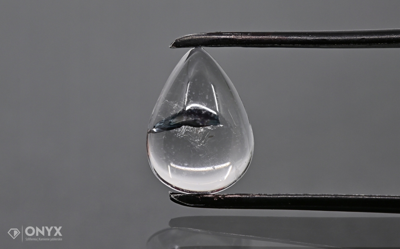 Jahodový křemen kabošon slza 13,5x9,8 mm