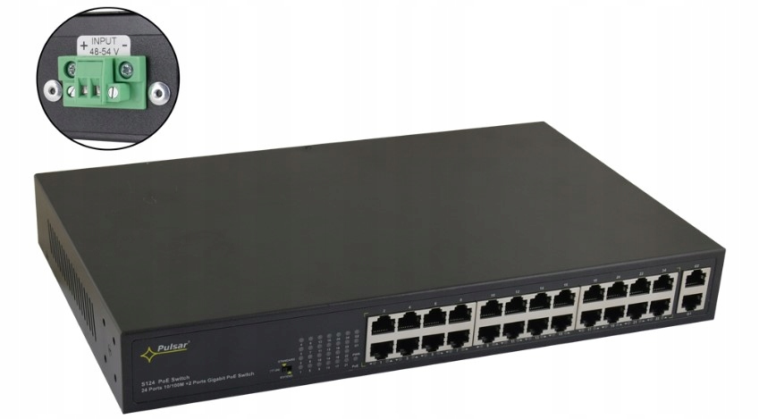 Switch PoE 26-portový pro 24 Ip kamer S124WP Pulsar