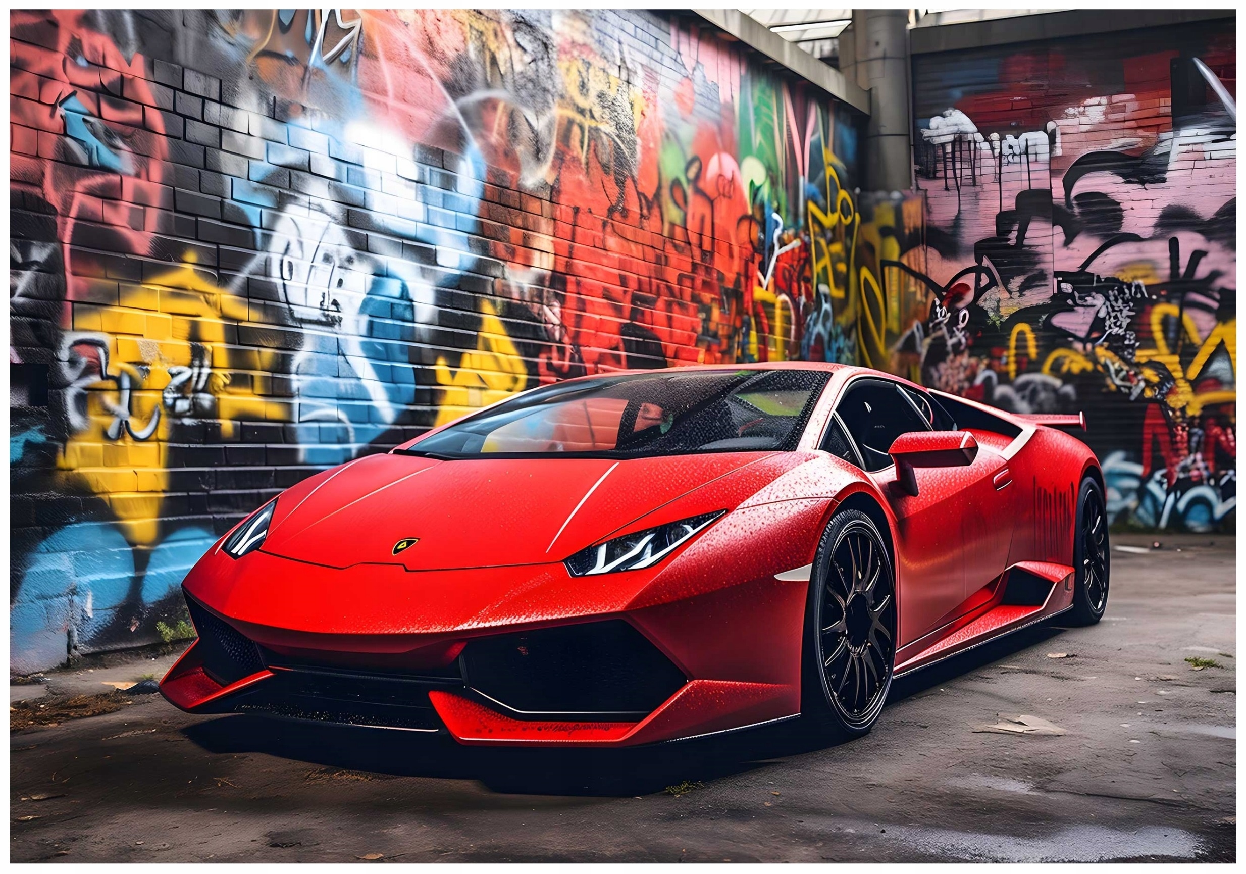 Fototapeta Sportovní Auto Červené Auto Graffiti Pro Chlapce 300x210