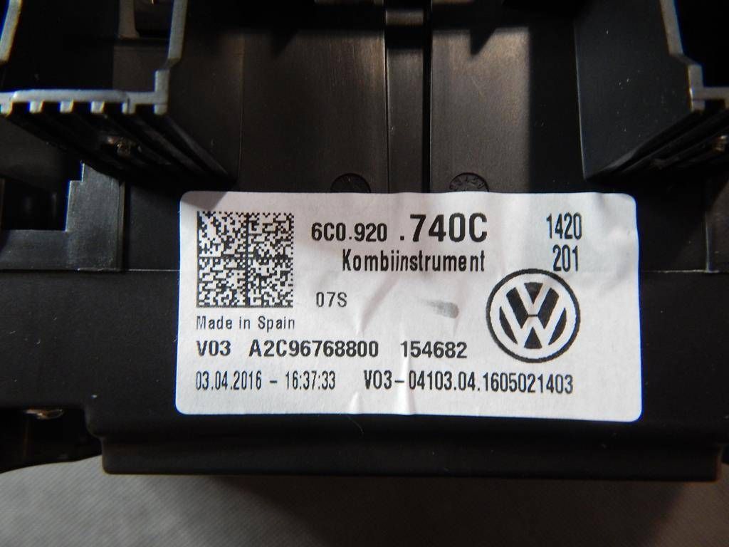 Volkswagen Polo V 6R dials dials 6C0920740C