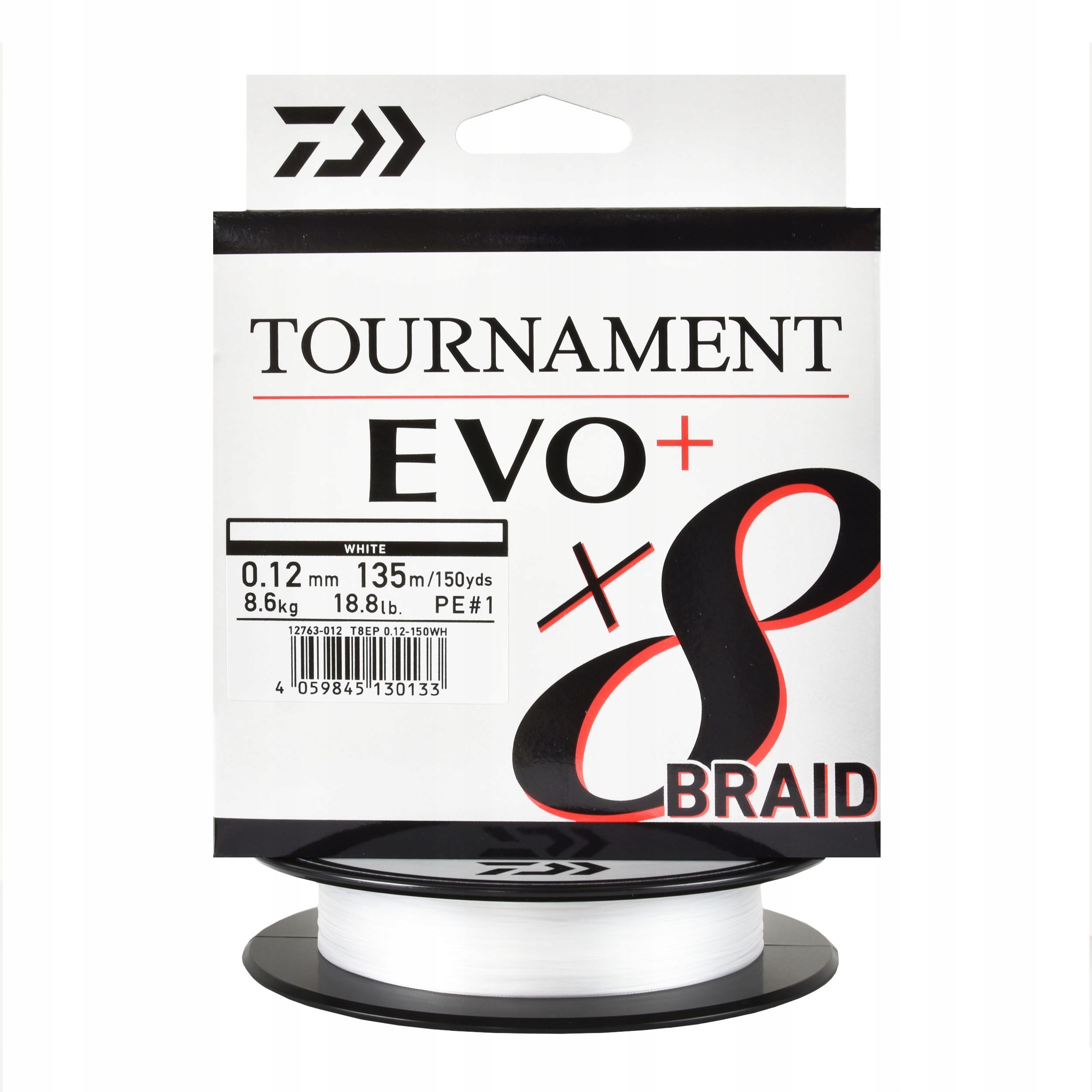 Plecionka spinningowa Daiwa Tournament X8 0.12mm 135m 8,6kg biała 1szt.