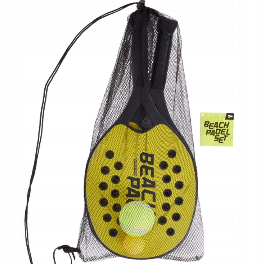 SOLIDNY ZESTAW DO PADLA Tenisa Plażowego 2x MOCNA Rakieta + Piłki żółty EAN (GTIN) 8715427098364