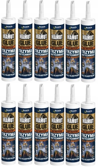 

12x Klej Uniwersalny Montażowy Mamut Glue Biały