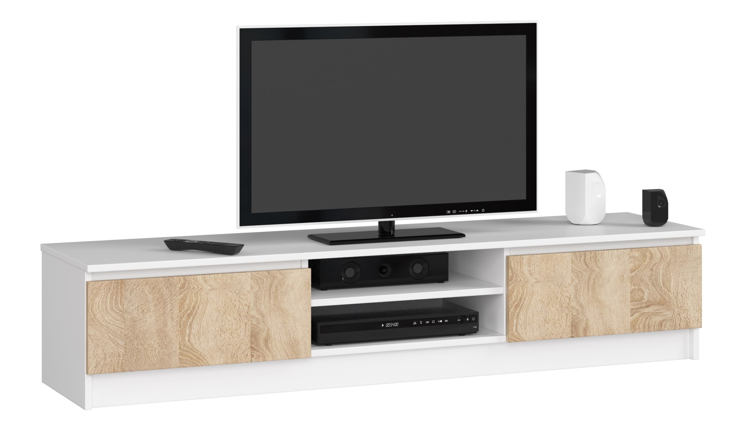 Skriňa Rtv stolík 2D1P 160 cm biela-sonoma komoda Akd