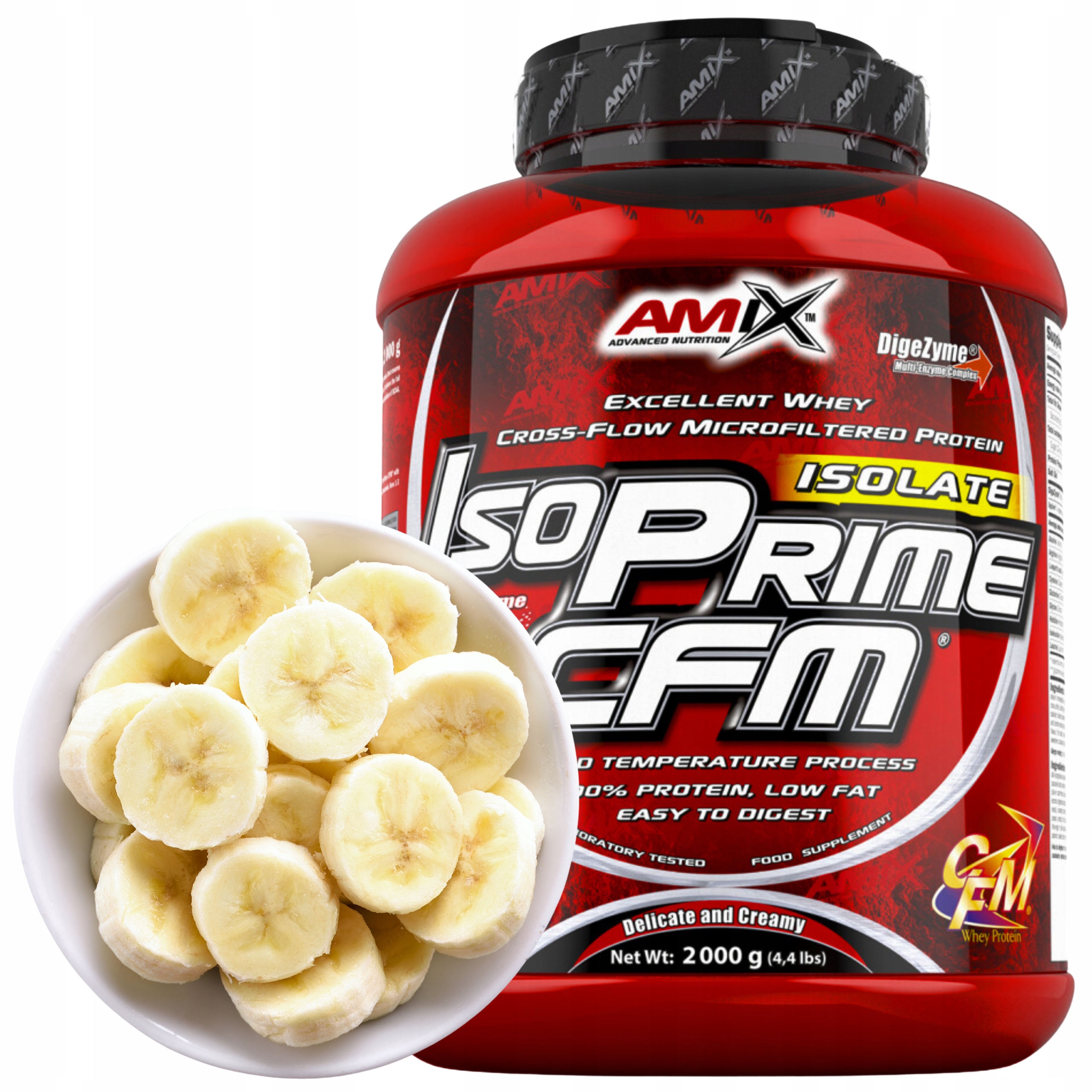 Protein Amix Iso Prime Cfm 2 kg Banán Izolát Bez Cukru Protein