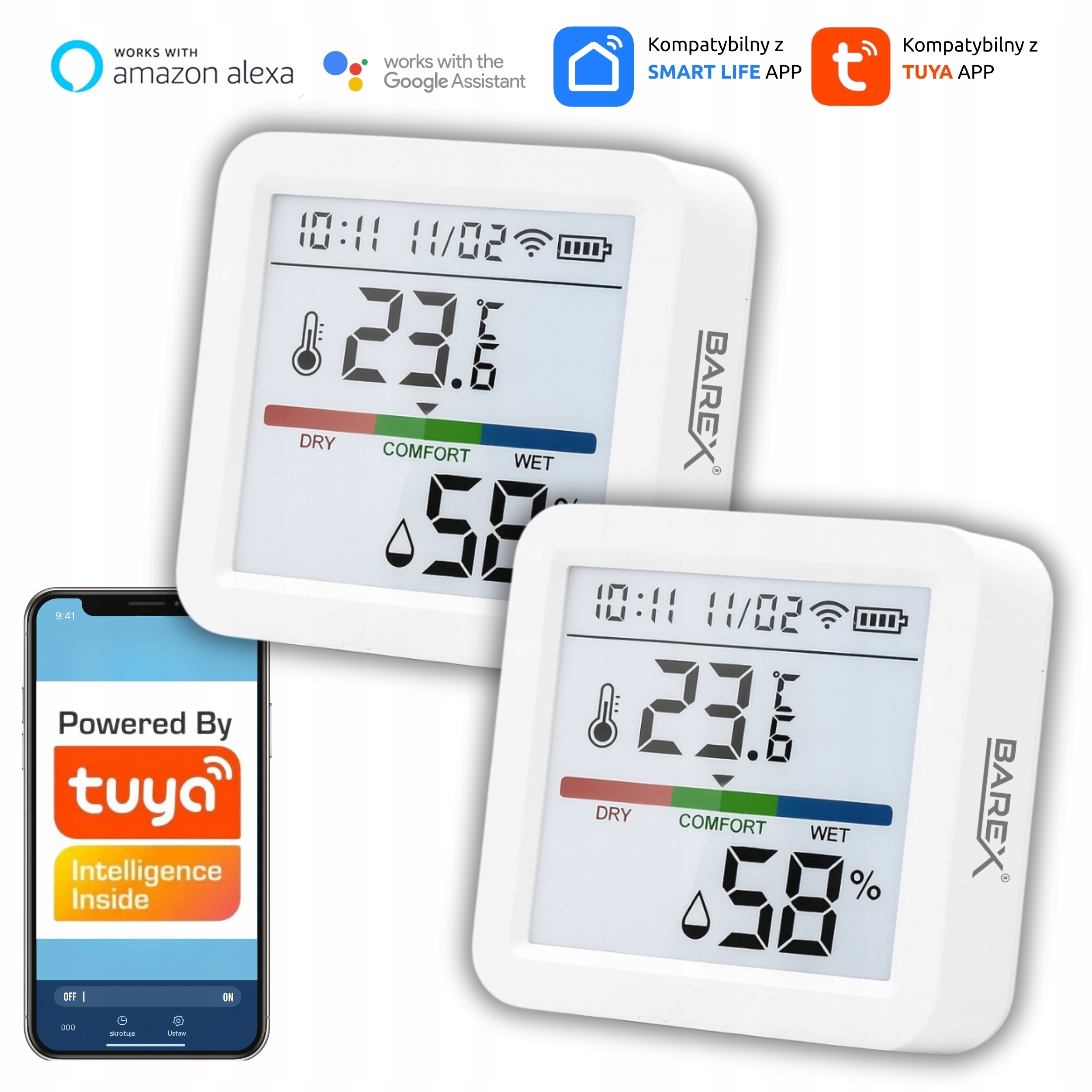 Snímač Tuya Wifi Teploty A Vlhkosti Vlhkoměr LCD Smart