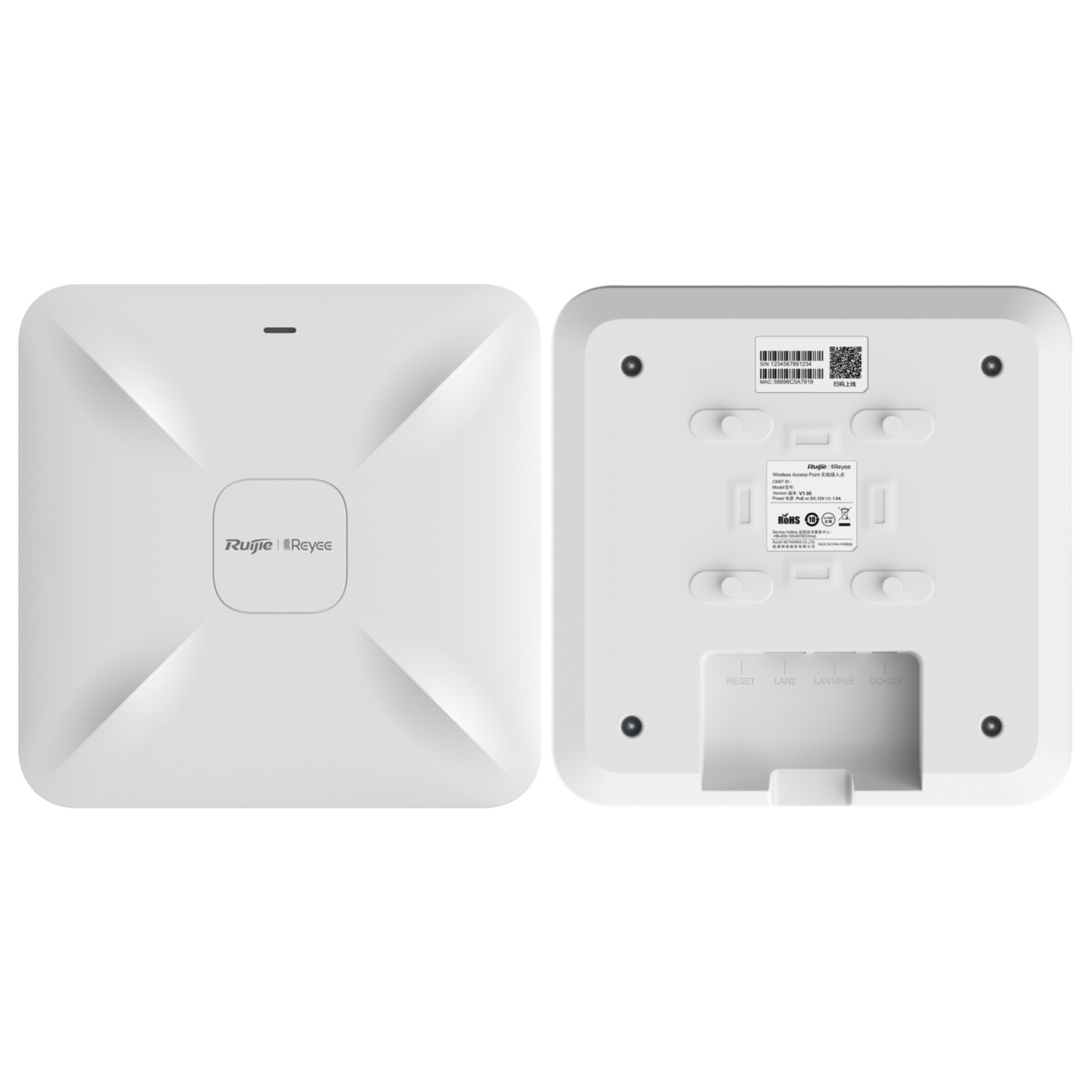 RG-RAP2200(F) – prístupový bod WiFi 5, až 1267 Mb/s, 5/2,4 GHz, 2x2 MU-MIMO-Reyee