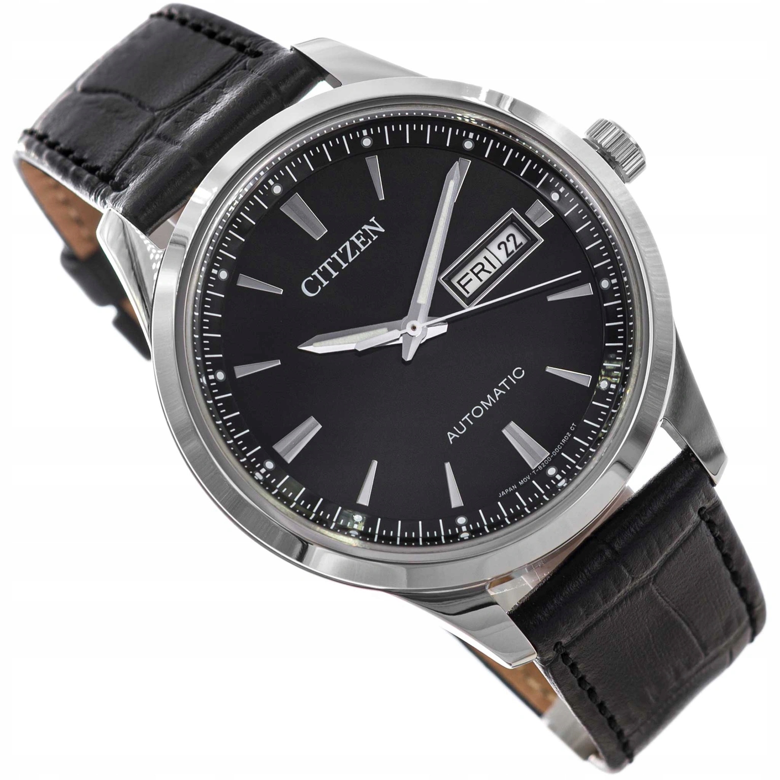 Pánské Hodinky Citizen NY4058-01E Mechanical Day Date Černé Na Řemínku