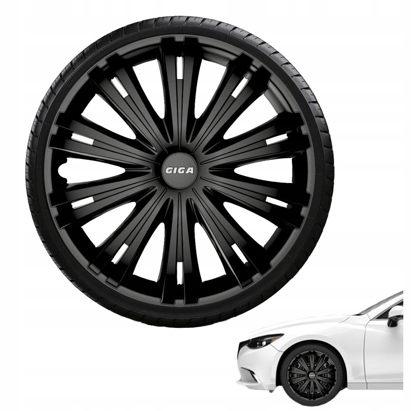 Колпаки 16 дюймов GIGA BLACK черные GORECKI