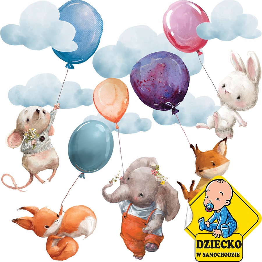 

XL Naklejki na ścianę Zwierzęta Baloniki 58x94