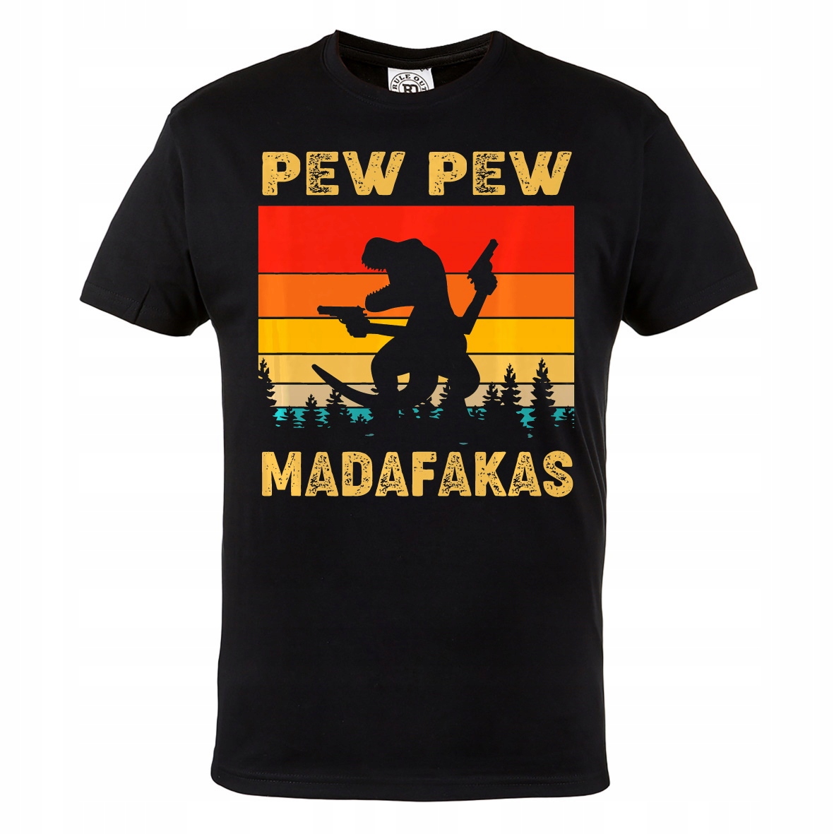 

Męska Koszulka Z Dinozaurem Pew Pew Madafakas