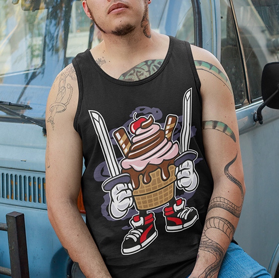 TANK TOP ANIMOWANE ICE CREAM NINJA Marka inna