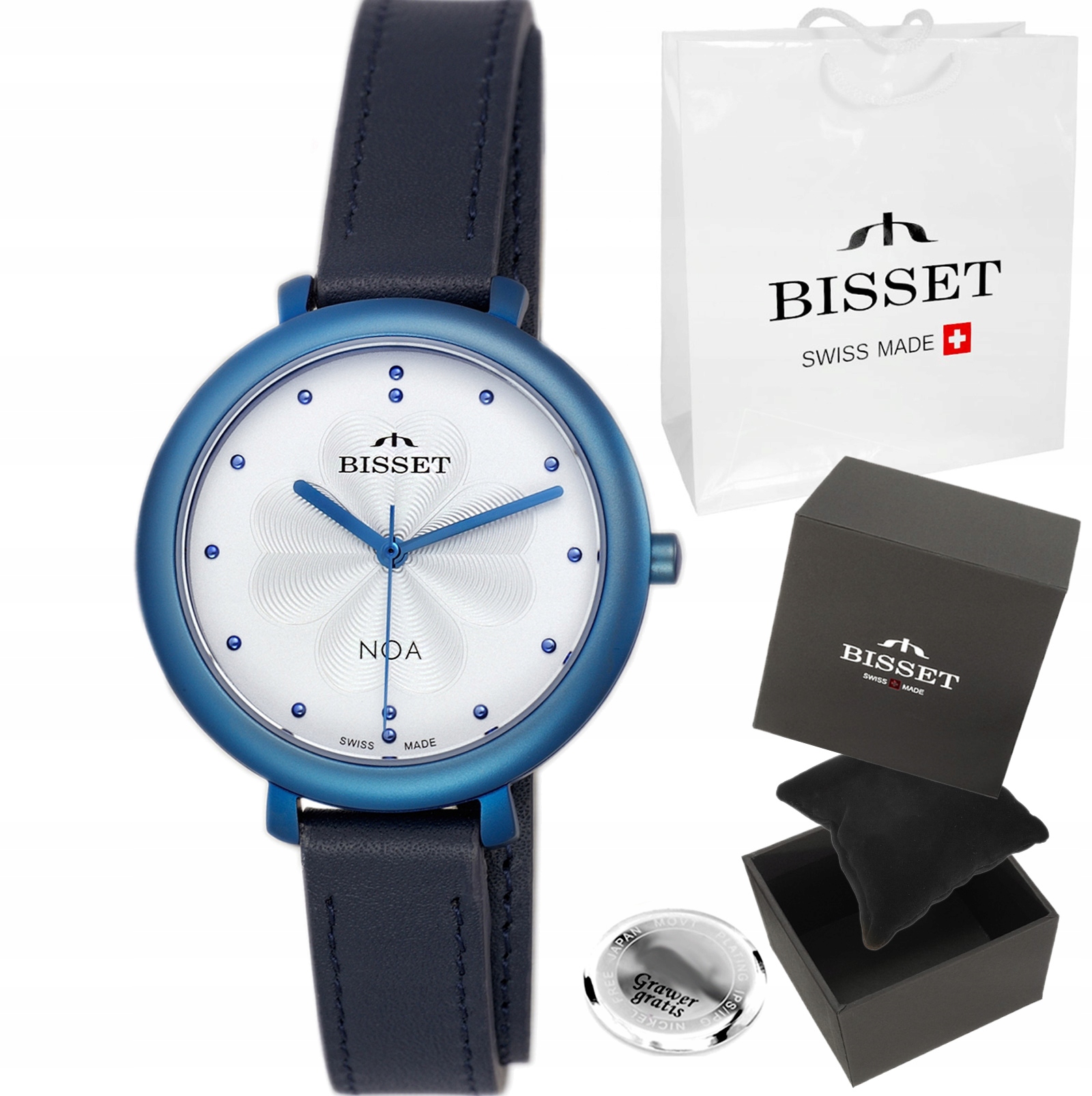 Švýcarské dámské hodinky Bisset s zavinovacím řemínkem