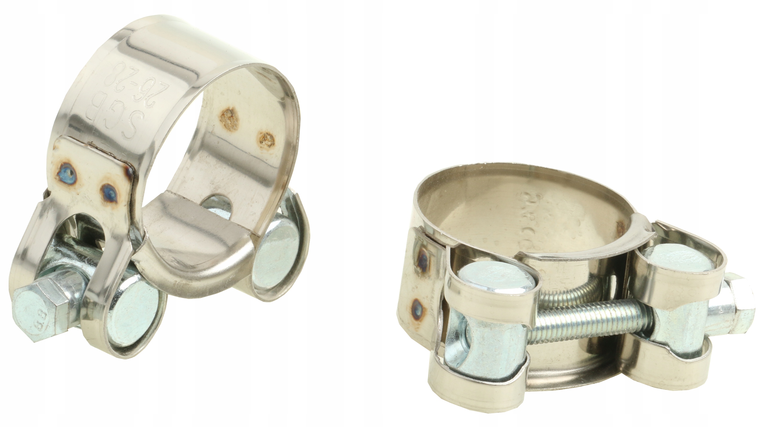 Opaska ślimakowa nierdzewna 26-28 mm 2 szt obejma zaciskowa metalowa Gbs