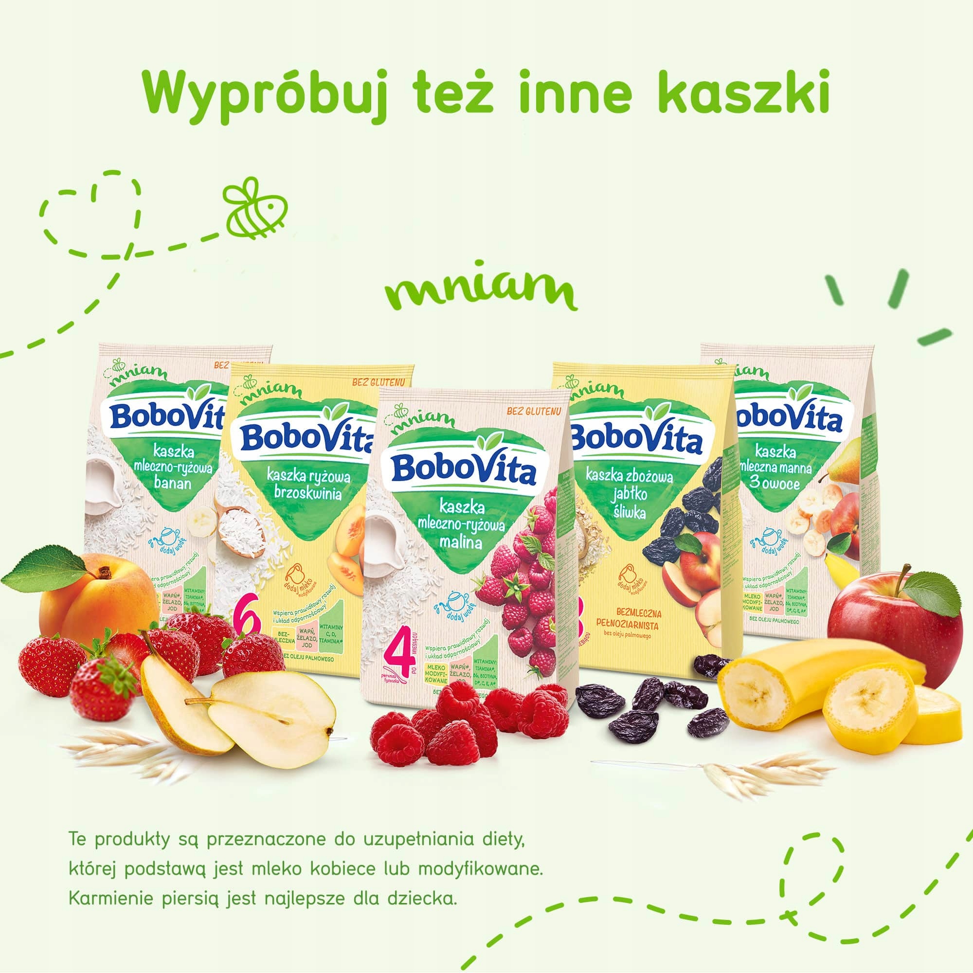 BOBOVITA Kaszka mleczo-ryżowa owoce-leśne, 230g Wiek podawania od 6 miesiąca