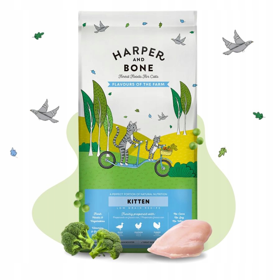 Levně Harper and Bone Kitten krmivo pro koťata Krůta Kachna Kuřecí zelenina 5kg