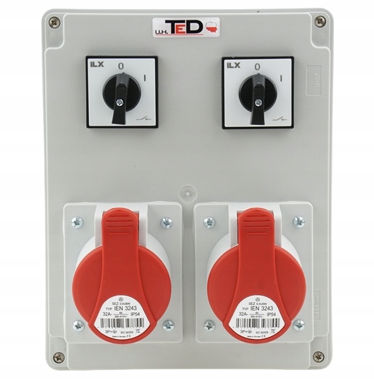 Stavební Rozvaděč 2 X 400V 32A/4P 2 X Vypínač 0-1 IP44