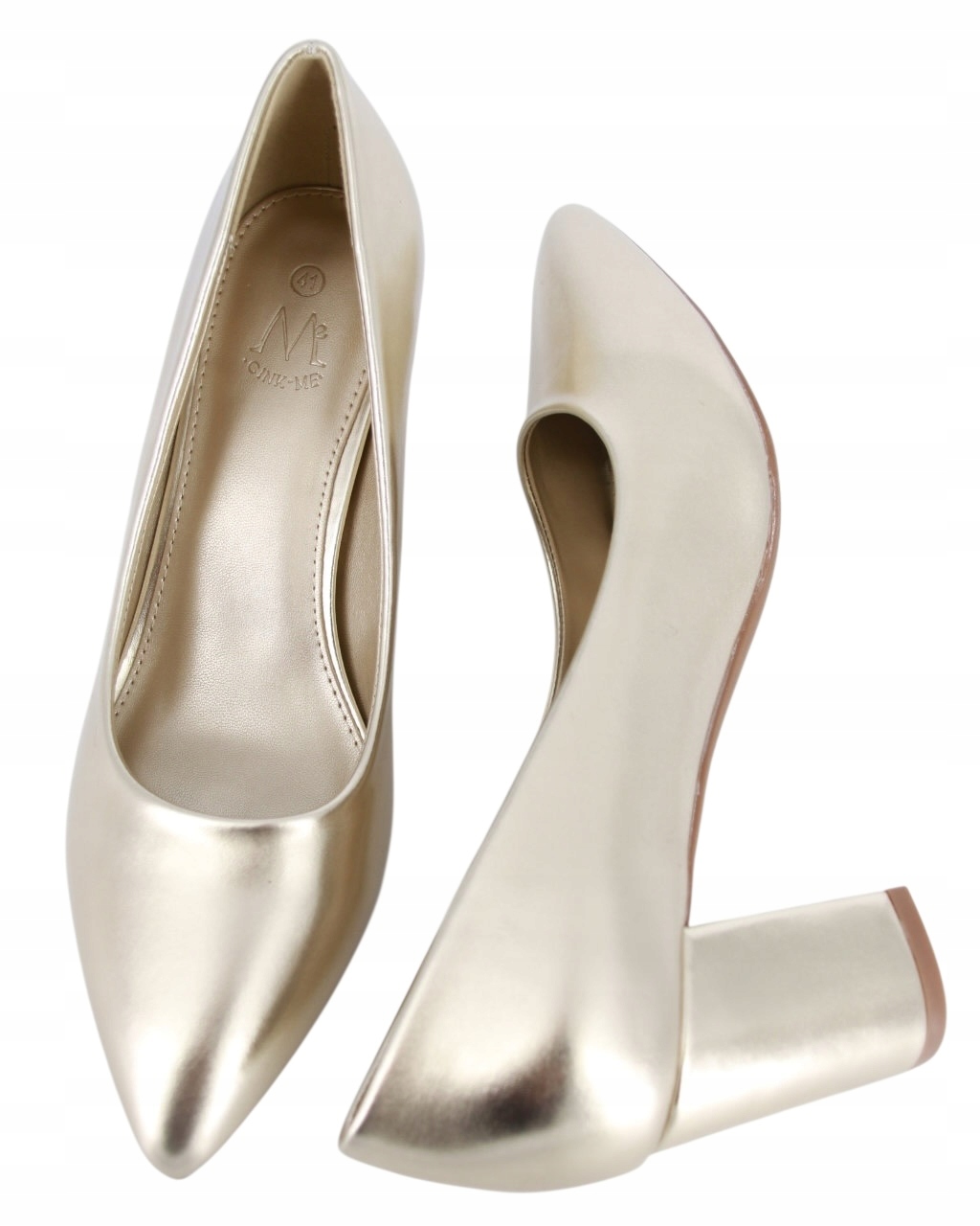 Lodičky Na Nízkém Podpatku 7,5 CM Lodičky Pohodlné Boty Zlaté Dámské 44