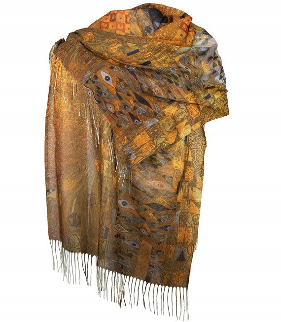 Oryginalny długi piękny szal OBRAZY unisize