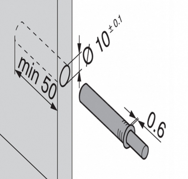 ODBOJNIK push-open TIP-ON BLUM 956.1004 Krótki CZA Kod producenta TIP-ON BLUM 956.1004