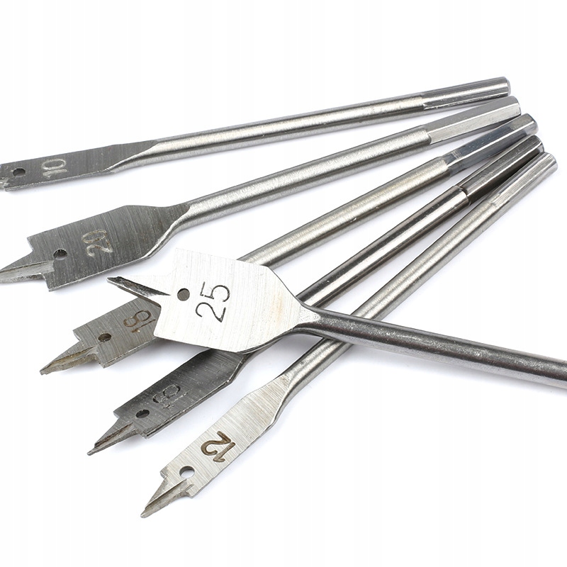 ZESTAW WIERTEŁ WIERTŁA DO DREWNA ŁOPATKOWE PŁASKIE PIÓRKOWE HEX 10-25mm 6el Marka Condor