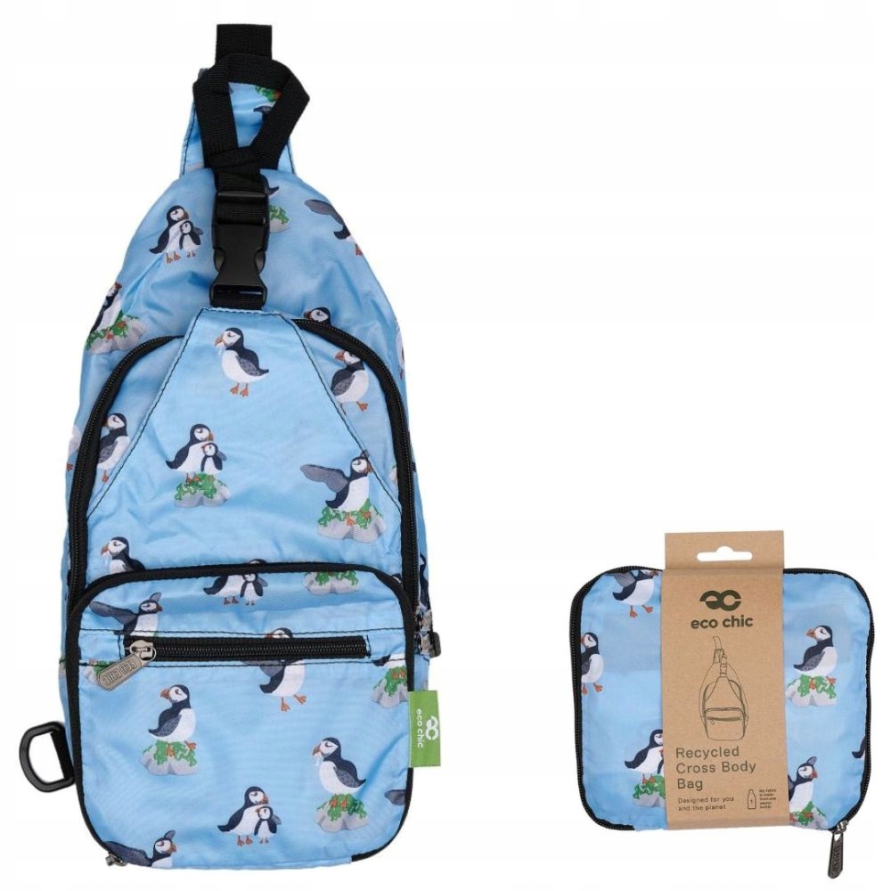 Torba torebka składana Eco Chic w Makonury Puffins z recyklingu