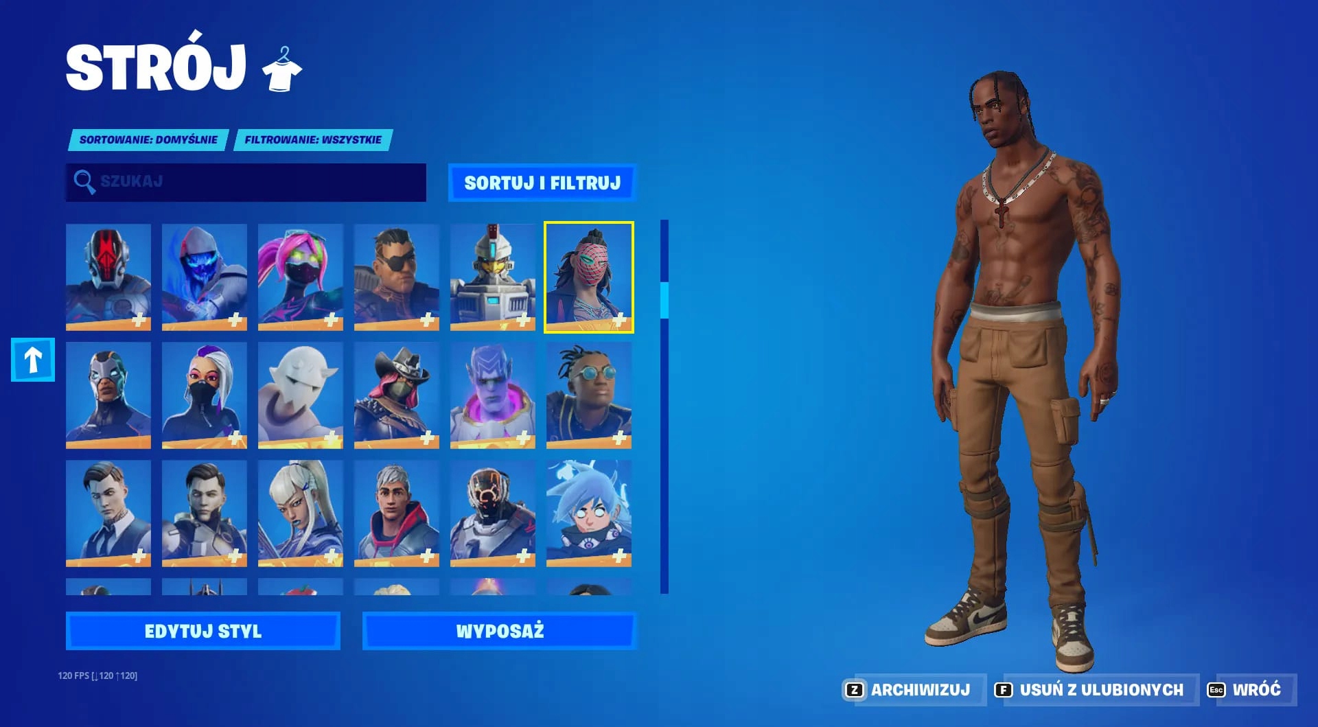 KONTO FORTNITE TRAVIS SCOTT MARVEL STAR WARS REAPER MINTY AXE SPIDER MAN VD Platforma PC