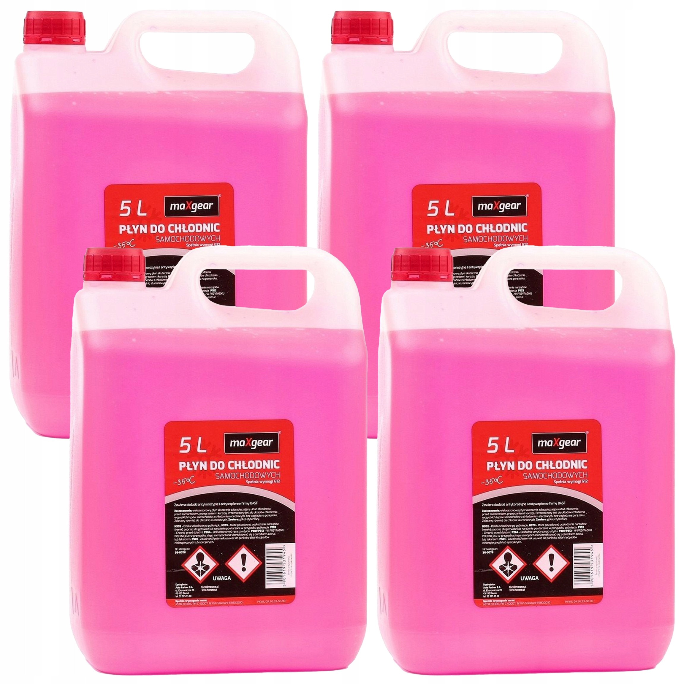 4x Płyn Do Chłodnic G12 Chłodniczy 5L Czerwony