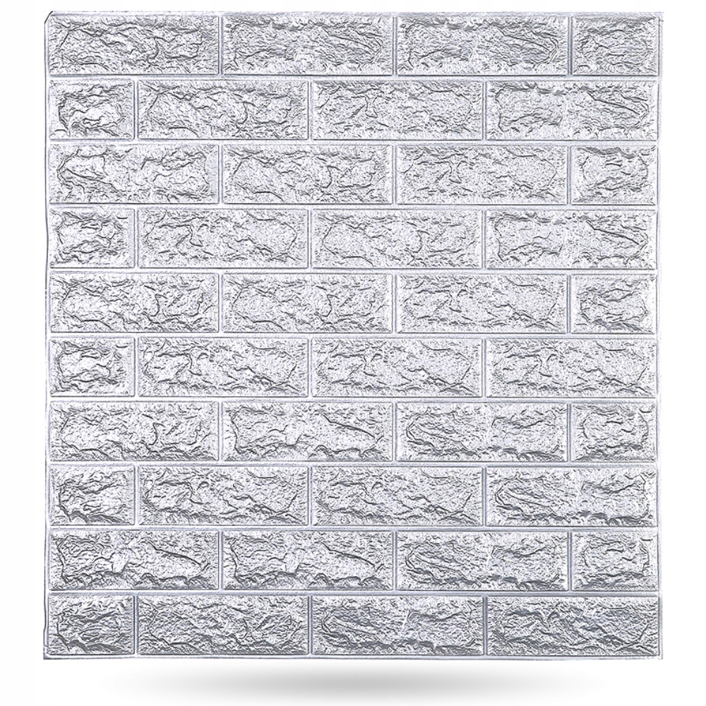 

Panele Ścienne Srebrne Cegła 3D Samoprzylepne Klej