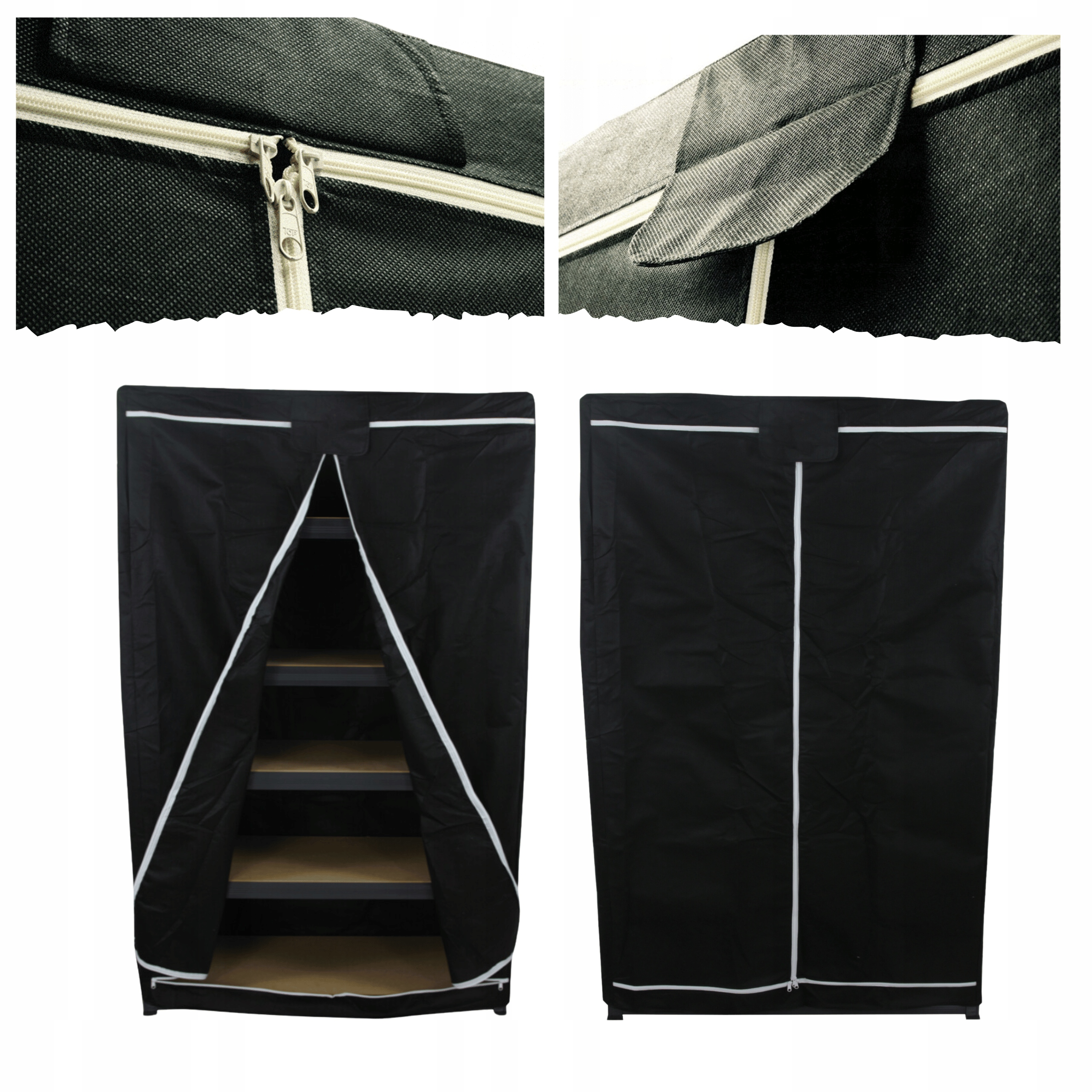 Ochranný obal na regál 196X180X40cm pouzdro na stojan Černé Trvanlivé