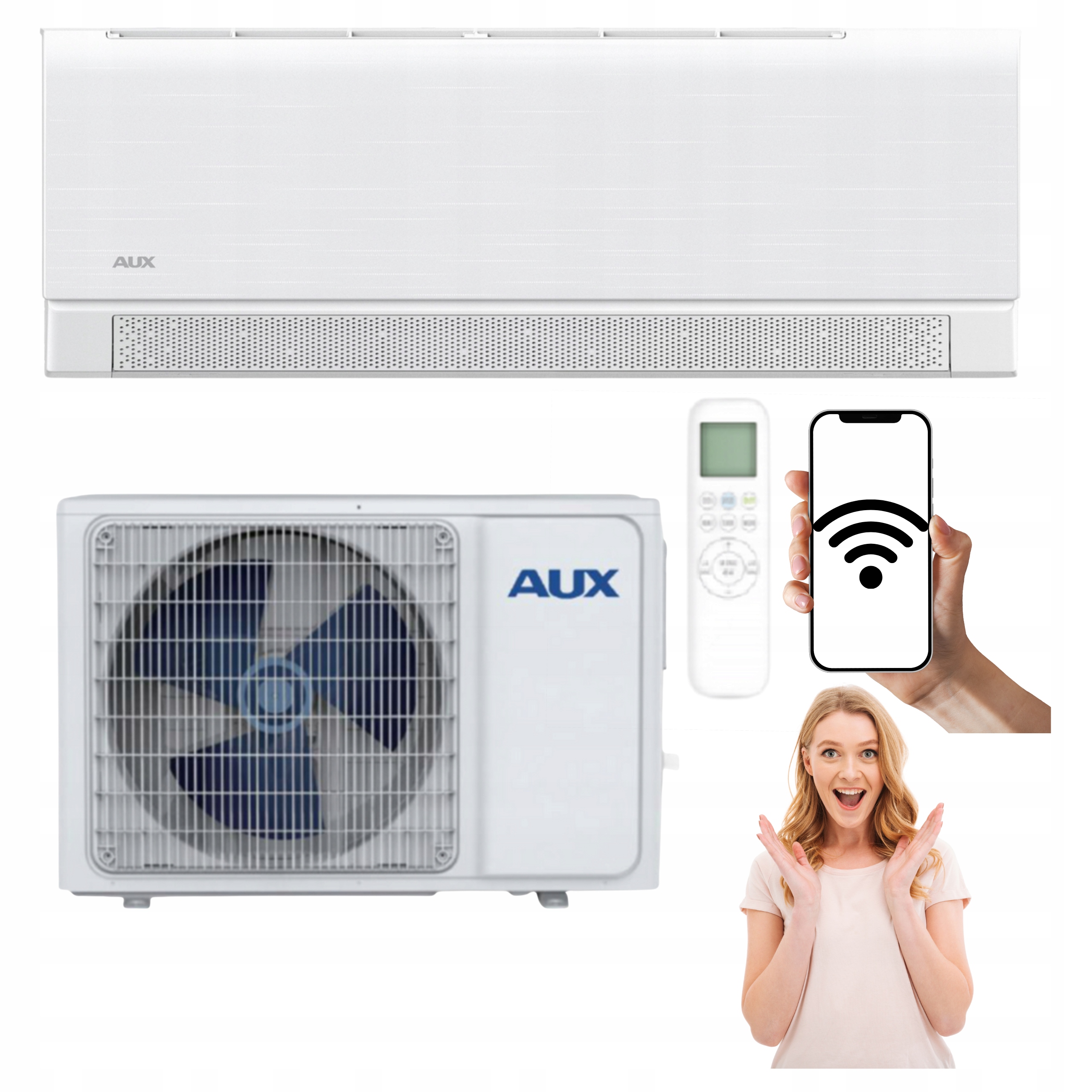 Nástěnná klimatizace Aux C-Smart 3,5 kW 40 m2 WiFi Jonizace Funkce Ohřevu