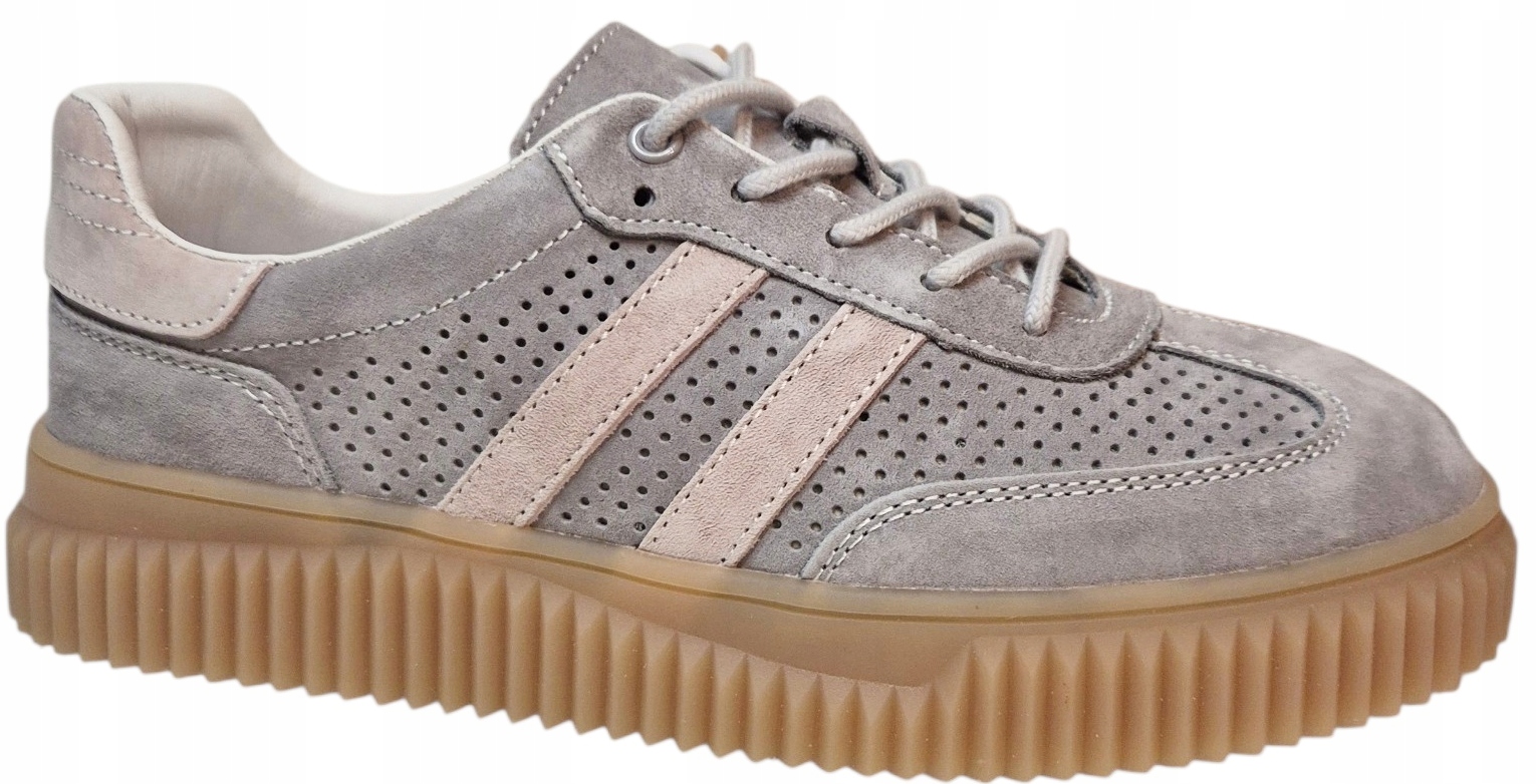 Goodin GD-XF-199B Tenisky Šedá Růžová semišová kůže vel 40