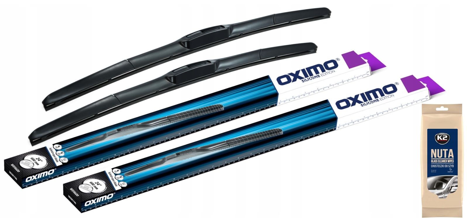 Komplet Wycieraczki Oximo Hybrydowe Toyota Corolla E21 Chusteczki Do Szyb