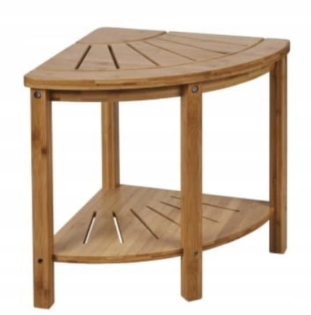 

Stołek Taboret Narożny Z Półką Z Bambusa Eko