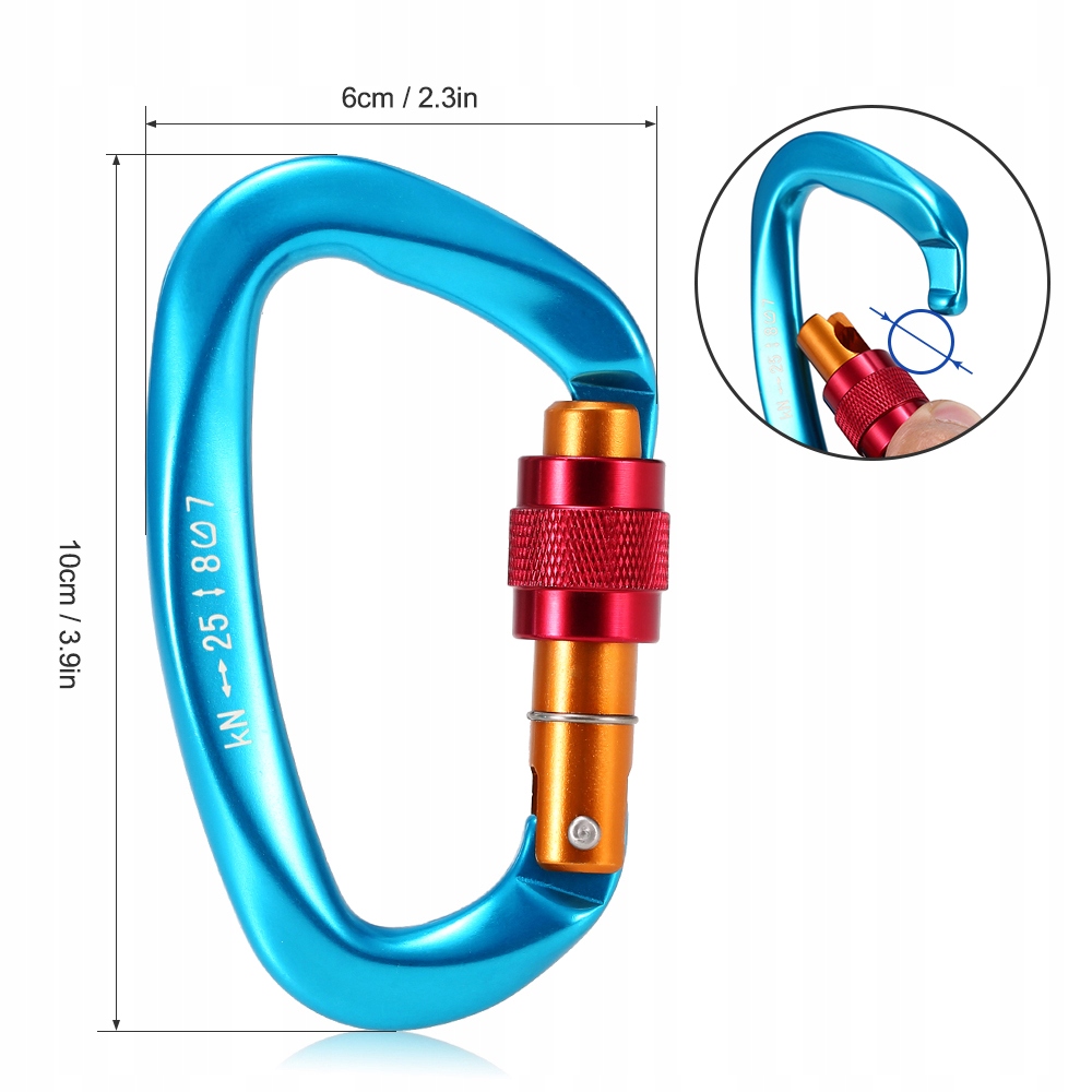 KARABIŃCZYK BRAMKA BLOKUJĄCA ŚRUBA WSPINACZKA 25KN Model SGM7104B