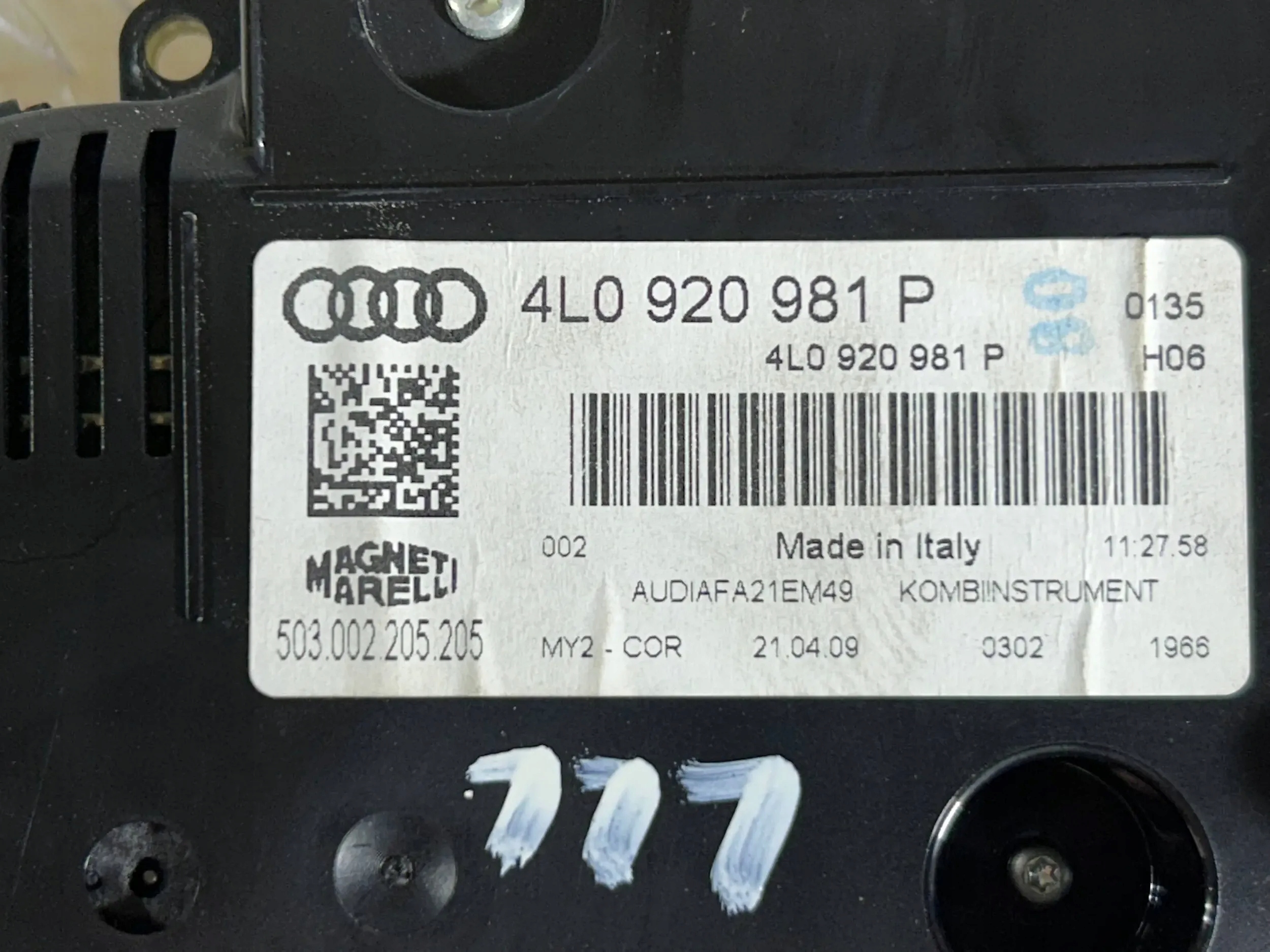 dials Predkosciomierz Audi Q7 4L 4L0920981P UK