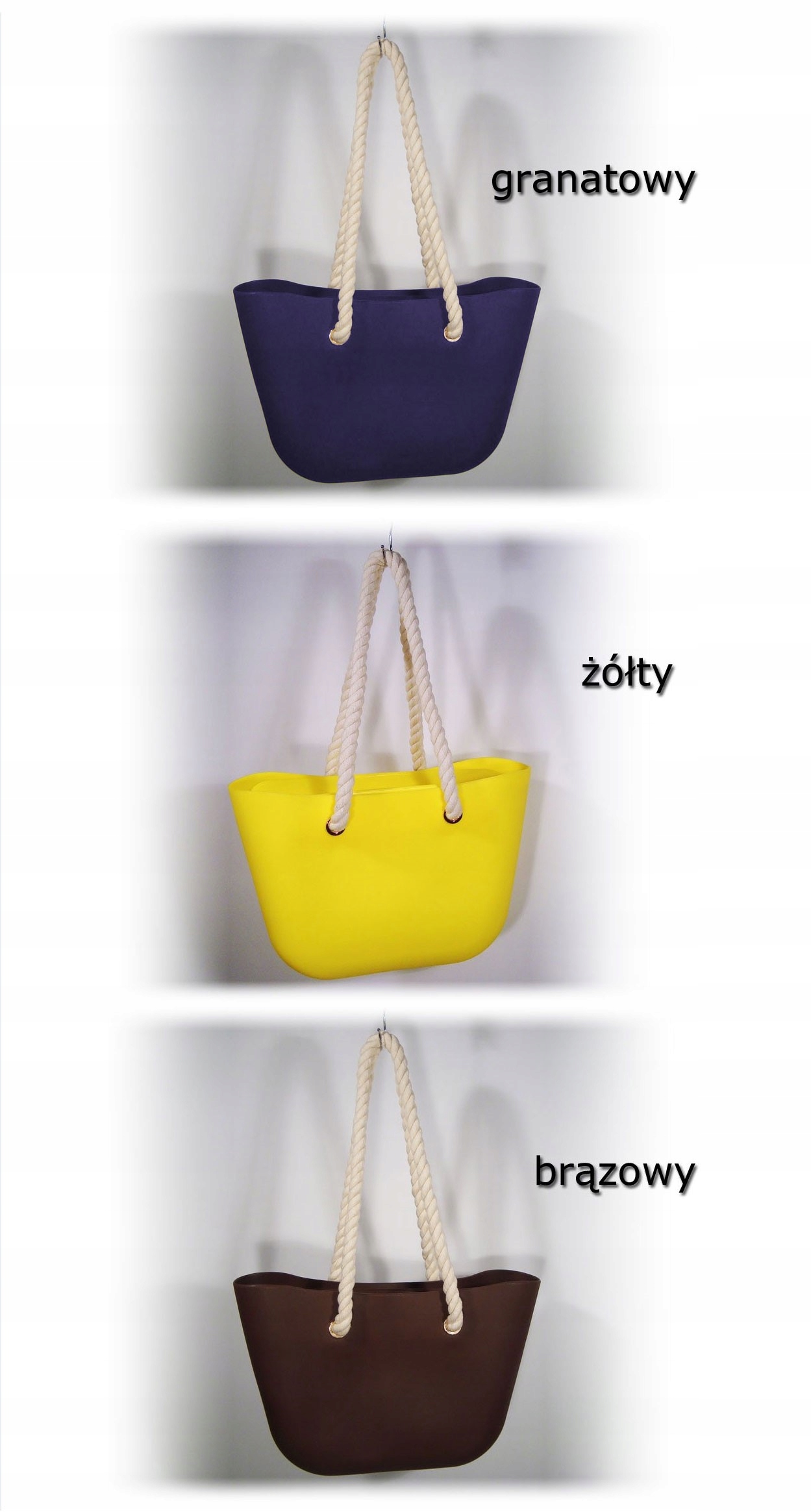 O TORBA GUMOWA TOREBKA HOBO JELLY SHOPPER BAG TGLB Styl miejski