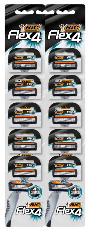 MASZYNKI GOLARKI MASZYNKA DO GOLENIA BIC 4 FLEX 10szt. 4 OSTRZA