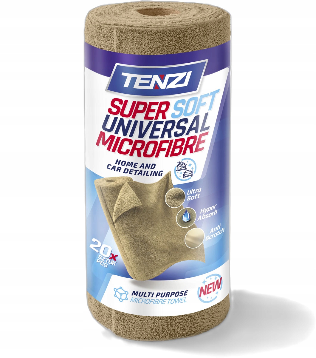 Levně 20 x Tenzi Utěrky z mikrovlákna pro úklid na roli 35x35 hnědé