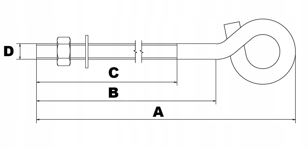 HAK HUŚTAWKOWY DO HUŚTAWKI OCZKOWY M12x210 mm Rodzaj wisząca