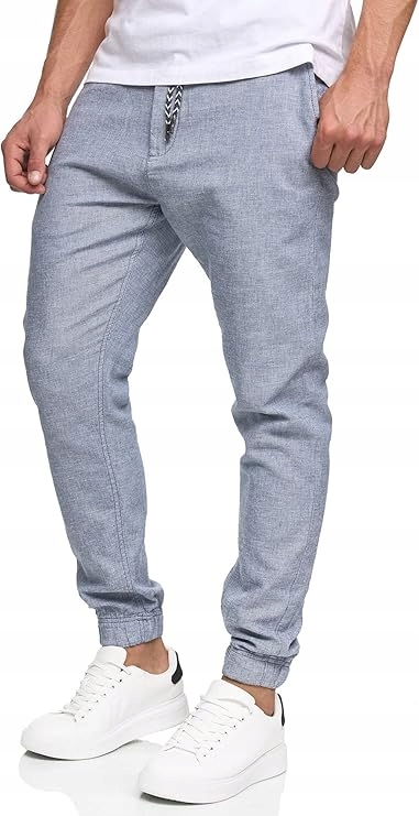 Indicode Kalhoty Chinos Len Bavlna Modré Jednoduché Pro Každodenní Nošení L Rłd