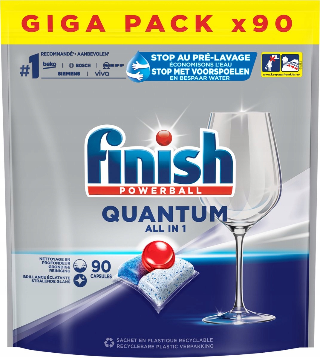 Levně Německý Finish Quantum All in One Regular 90 kapslí
