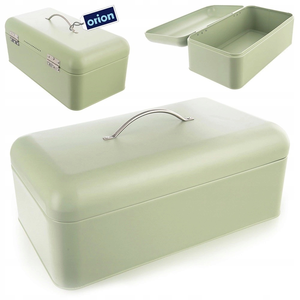 Velký kovový chlebník Zelený 42,5 x 23 cm Nádoba na pečivo Orion