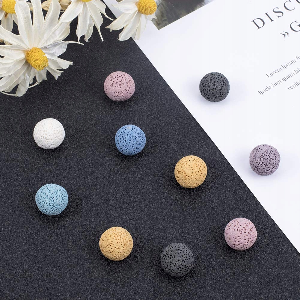 NBEADS Naturalne Perły Lawowe 15.5mm Do Aromaterapii Naszyjniki — miniatura 4