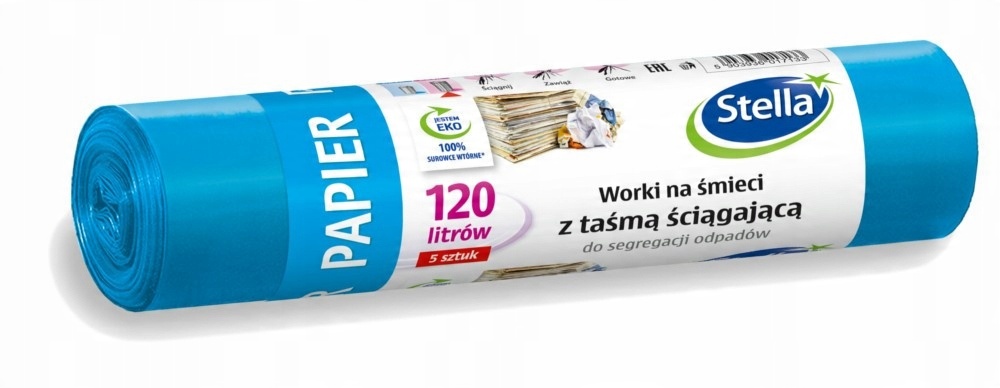 

Worki do segregacji 120L Papier rolka 5szt Stella