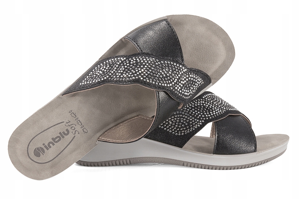 

Inblu SE-03 Klapki Damskie Soft Koturn czarne 39