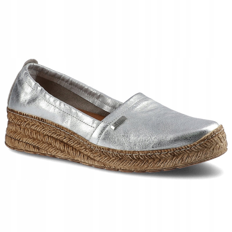 

Srebrne Espadryle Lemar Damskie Stylowe Obuwie