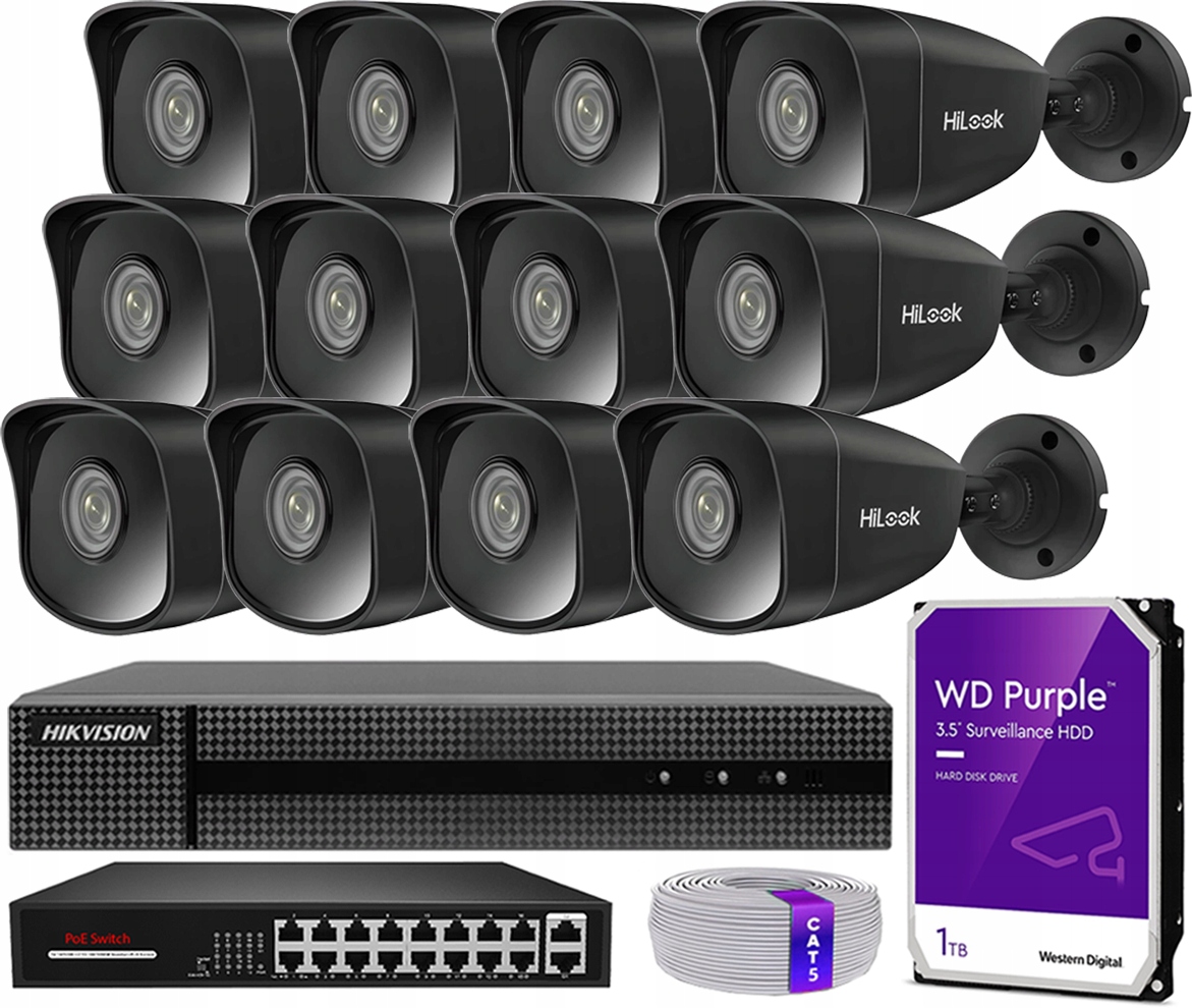 Ip monitorovací sada 12x 5Mpx kamera Den/Noc Ir 30 m 16CH záznamník